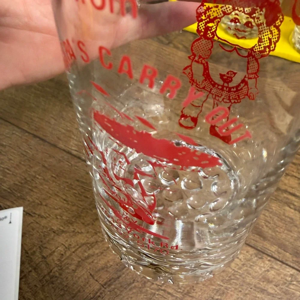 Vintage Cabbage Patch Kids Maria's Carry‎ Out Glasses Set of 3 Bubble Base